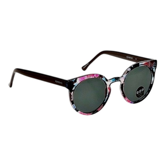 KOMONO Lulu Floral Sunglasses NEW Cateye black pink feminine - Picture 2 of 10